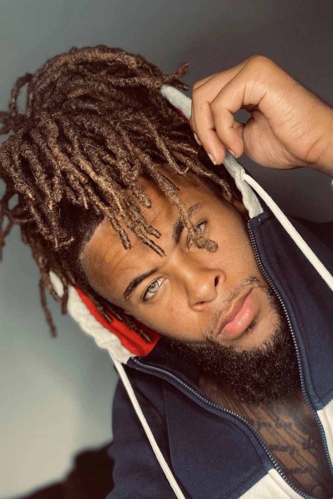 High Top Bun with Bronde Dreadlocks