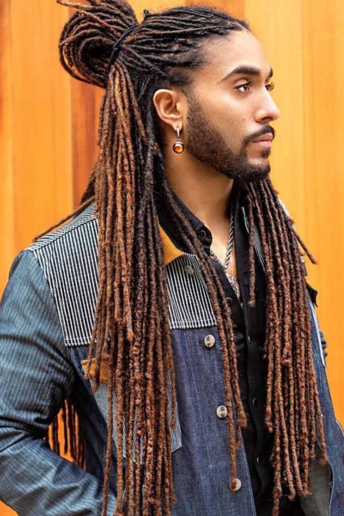 Half-Up Dreadlock Man Bun