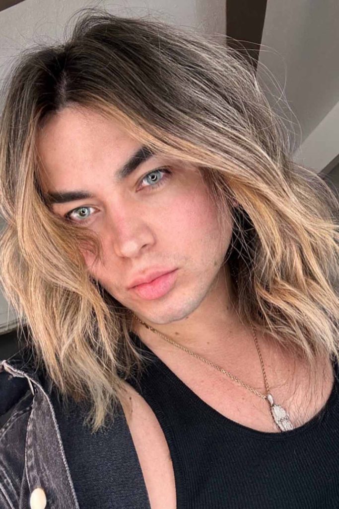 Ash Blonde Layered Waves with Middle Part