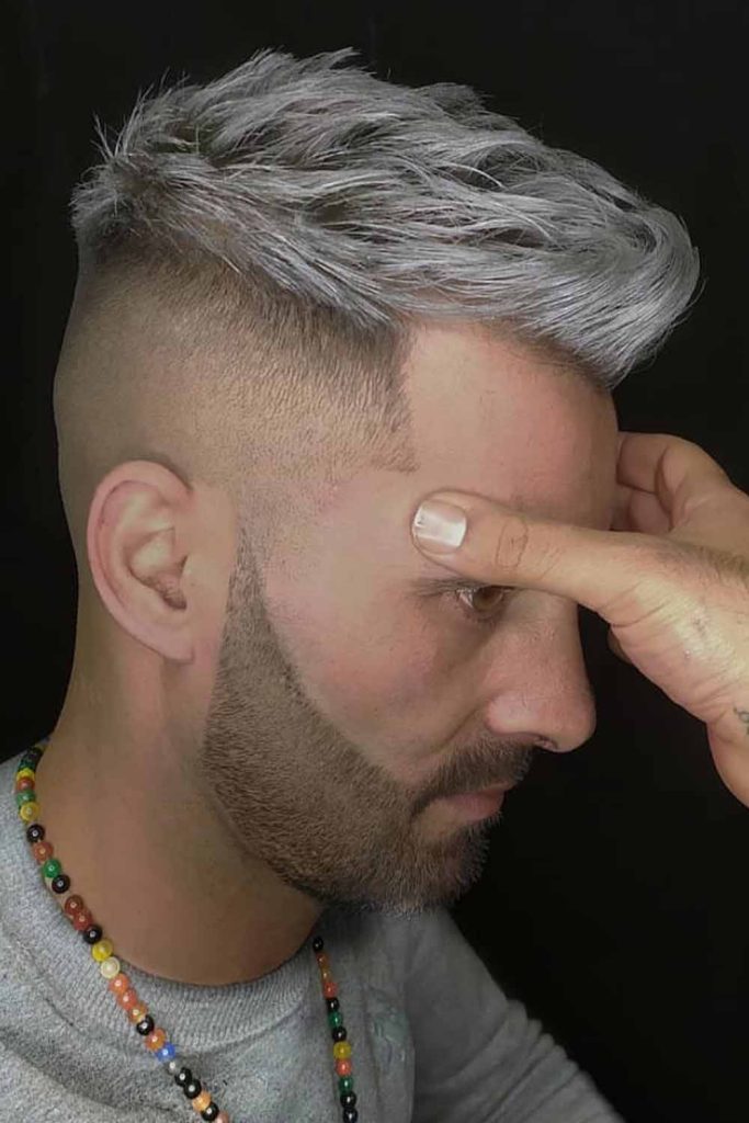 Icy Silver Fade with textured Top