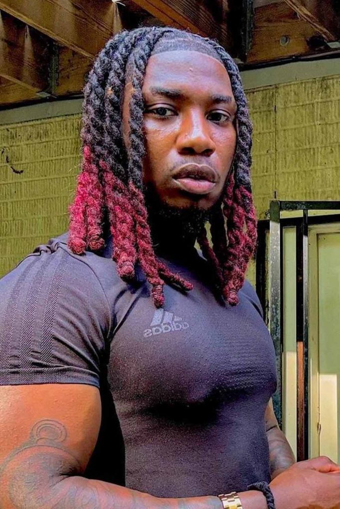 Bold Dreadlocks with Red tips