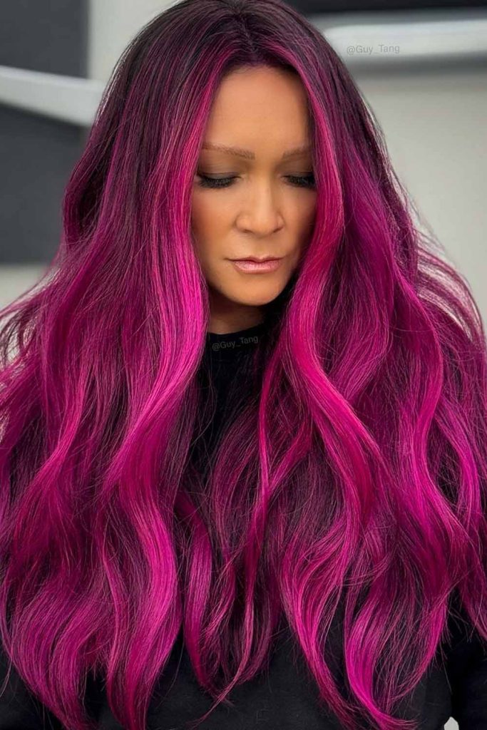 Long Magenta Hair 