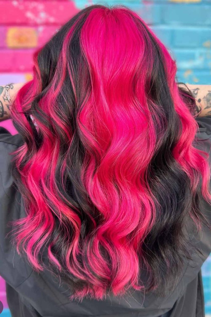 Neon Pink and Black Color Blocking