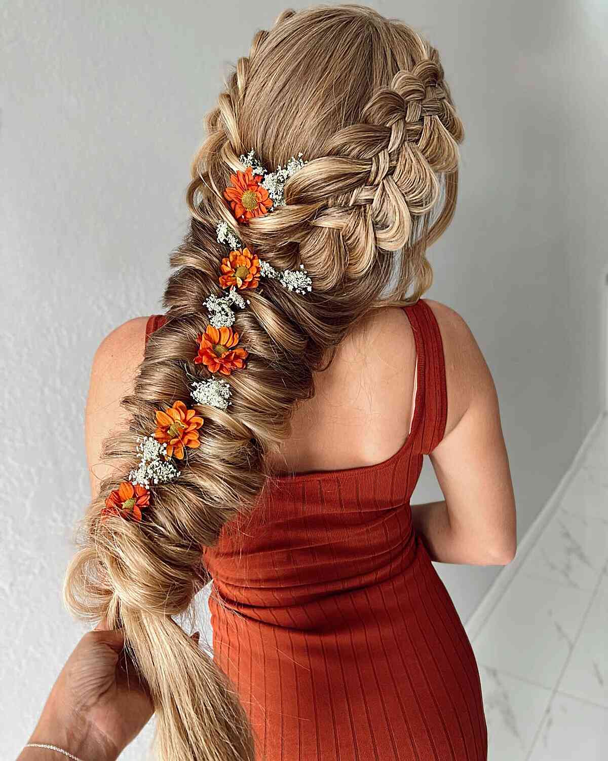 Very Fancy Hairstyle with braids and flowers